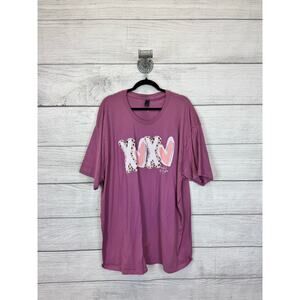 Tultex Plus Size Purple XOXO Valentine's Day Graphic Tee Size XXXL